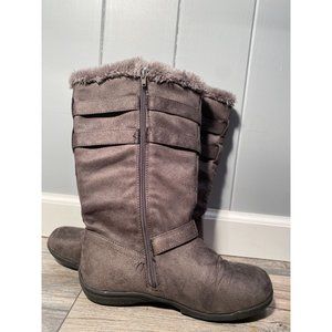 237083 Haley Buckle Winter Grey Girl Boots Size 4.5M